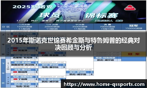 2015年斯诺克世锦赛希金斯与特鲁姆普的经典对决回顾与分析
